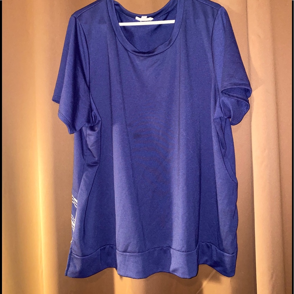 Loralette T-Shirt, 4x Blue with pattern on back